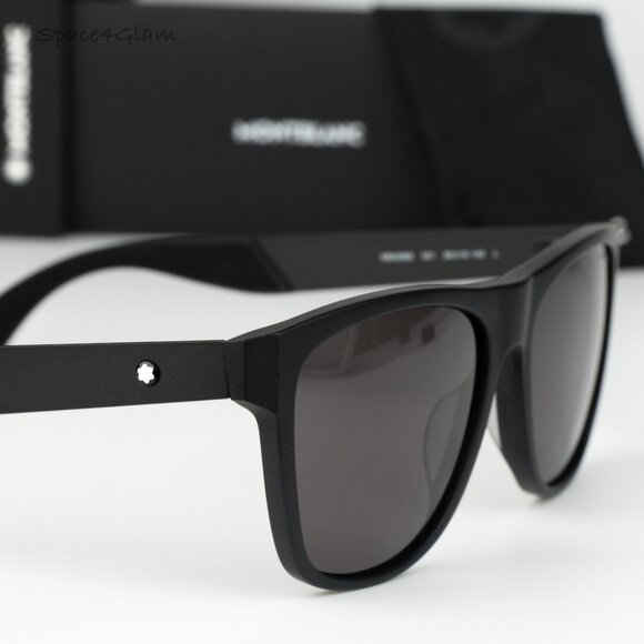 Montblanc Women Sunglasses Matte Black Grey Square MB0298S 001 BRAND NEW main image 7